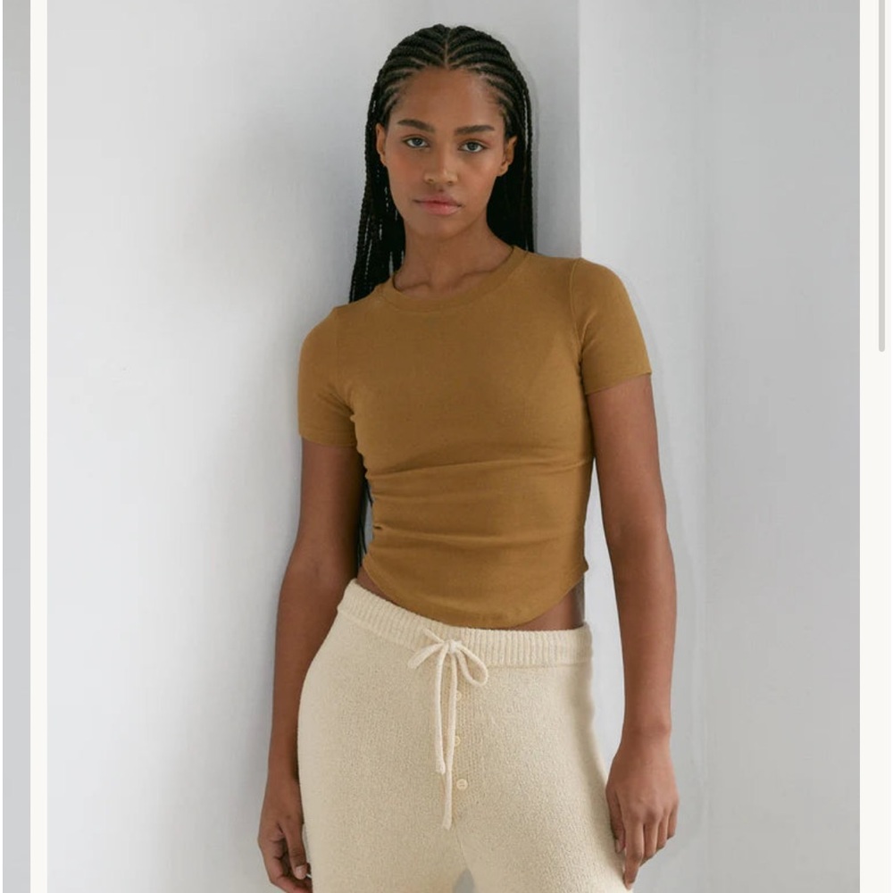 NWOT Boheme Goods - The Short Sleeve Tan Shirt - XS CLOSET CLOSE OUT